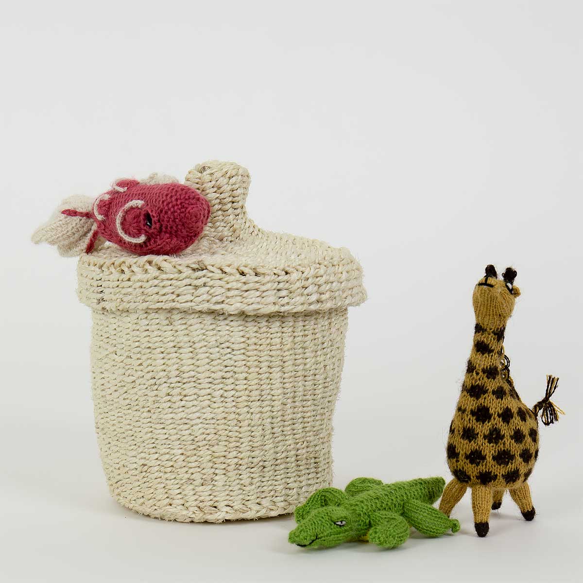 SISAL MOOD Basket w lid S, white