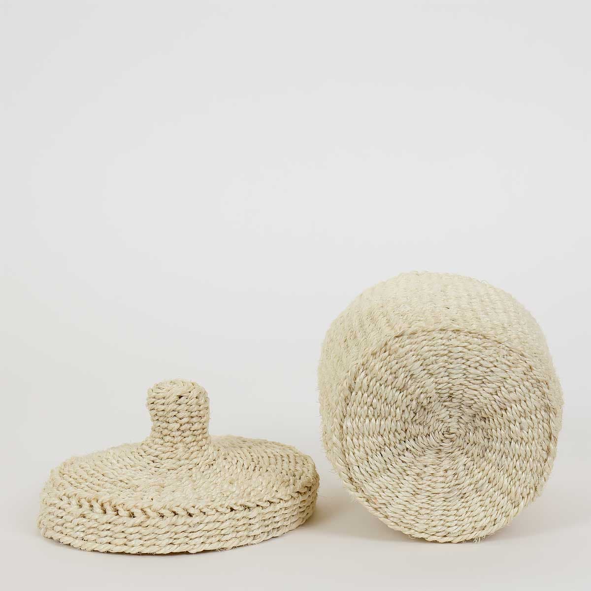 SISAL MOOD Basket w lid S, white