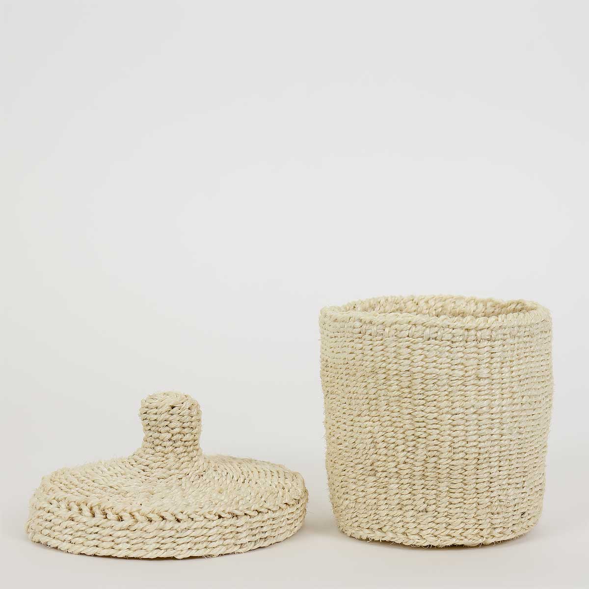 SISAL MOOD Basket w lid S, white
