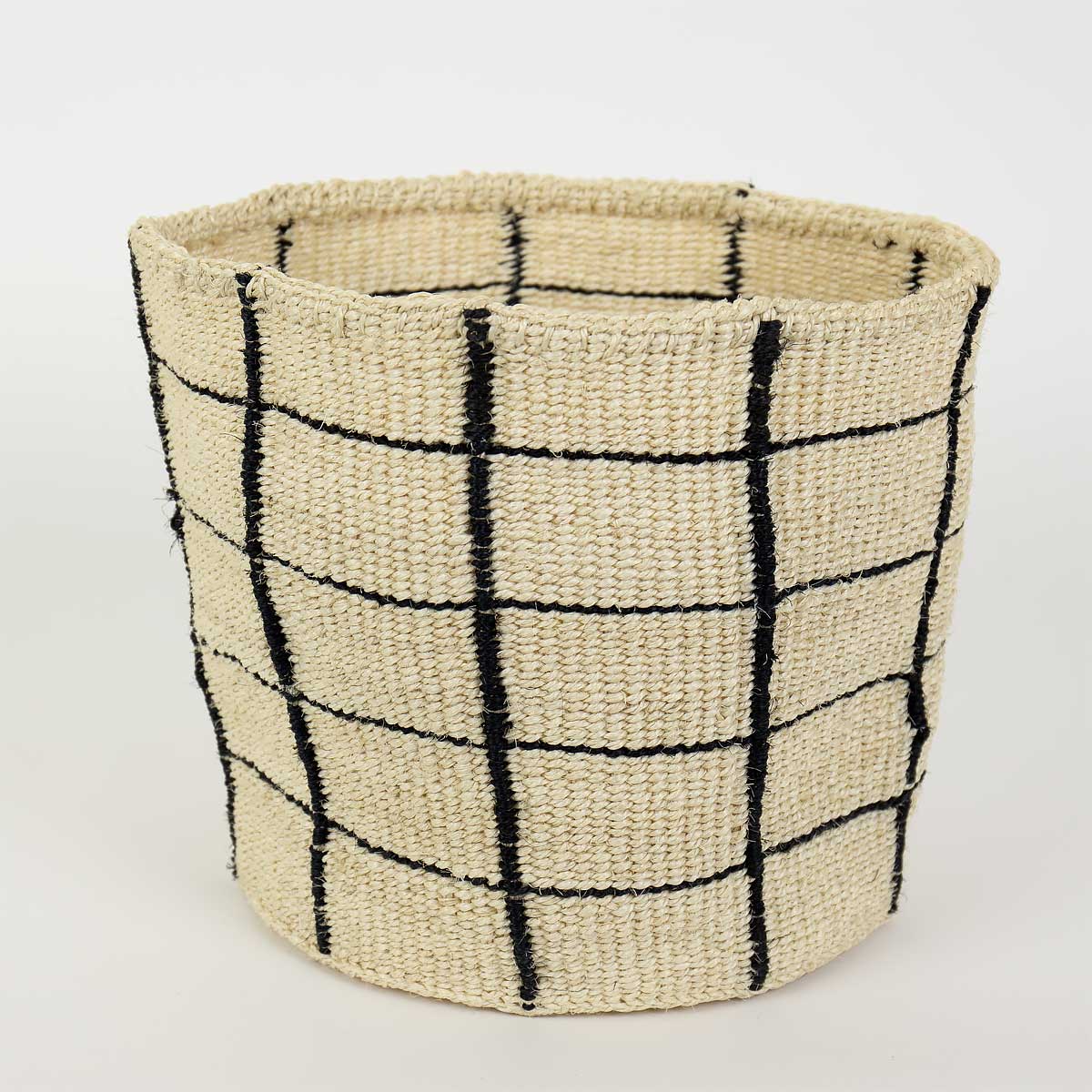 SISAL MOOD Basket check L, white/black