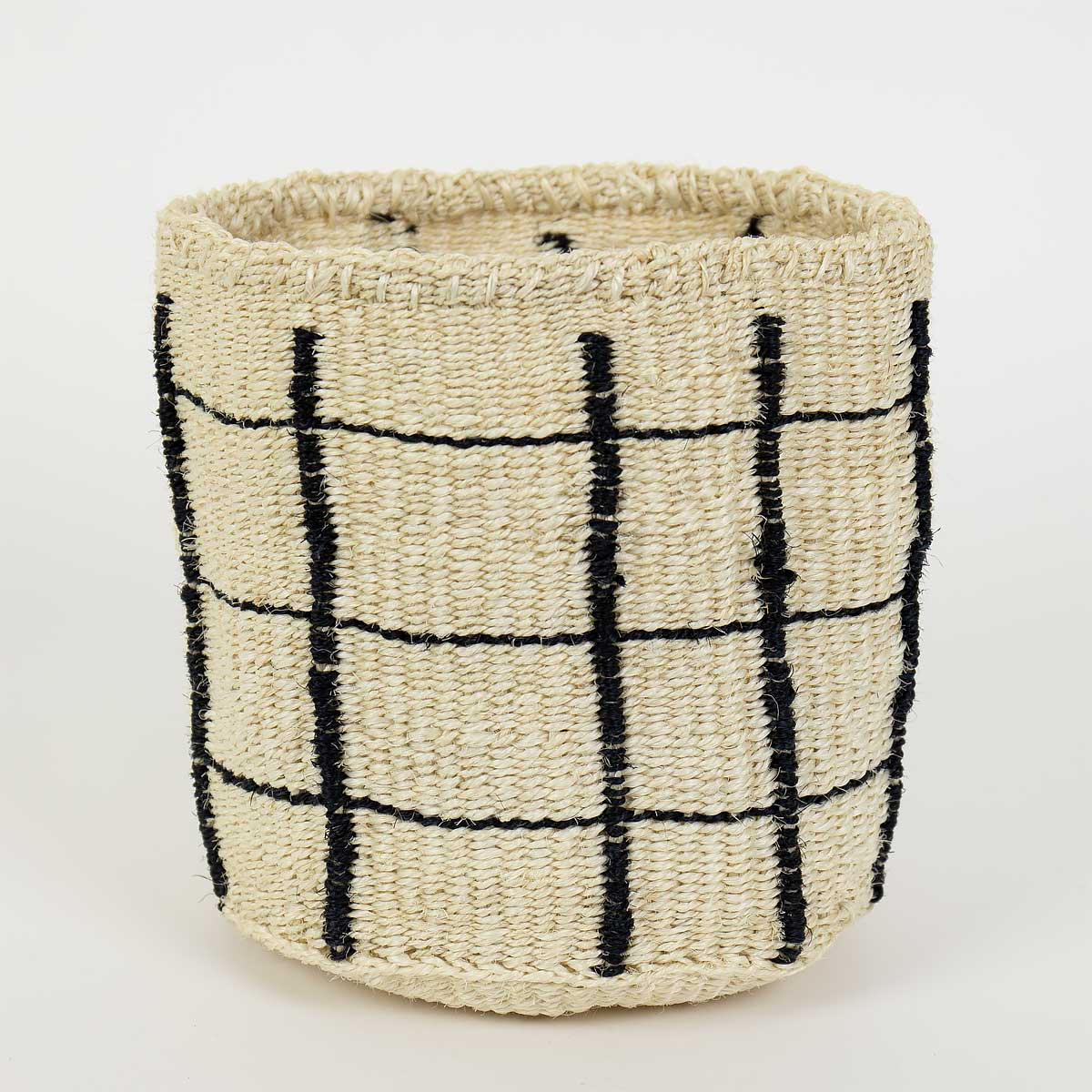 SISAL MOOD Basket check M, white/black