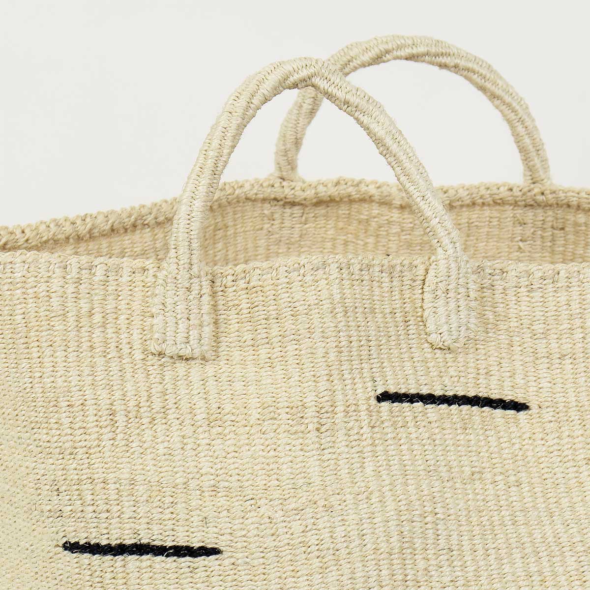 SISAL MOOD Big Basket stripe, white/black
