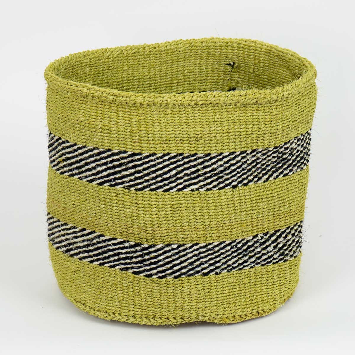 SISAL Basket L, mustard/black/white