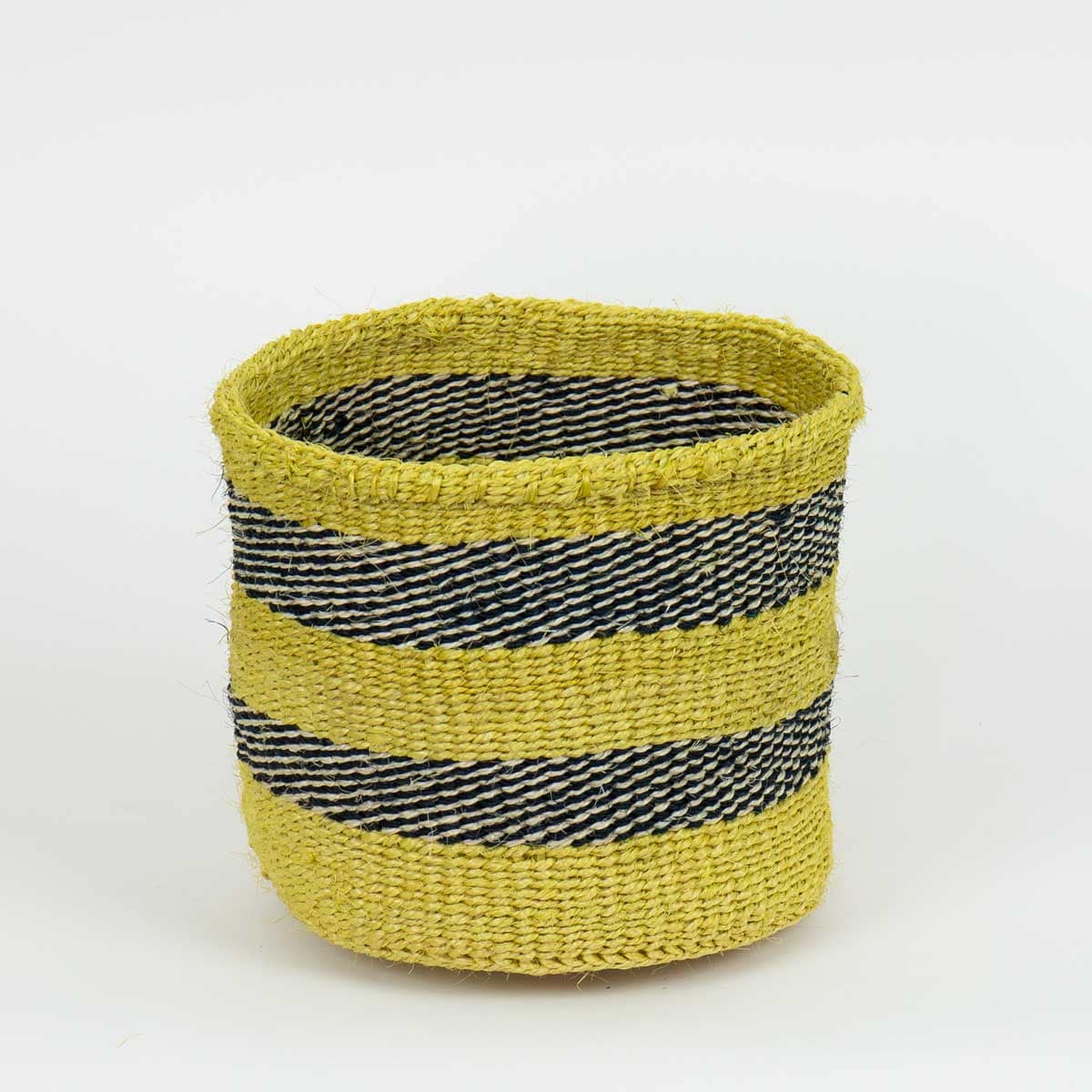 SISAL Basket M, mustard/white/black