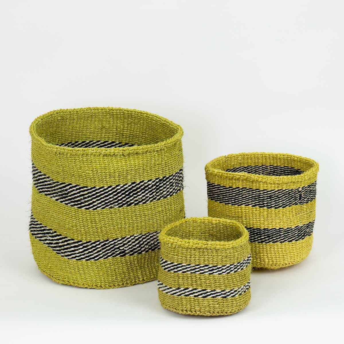 SISAL Basket M, mustard/white/black