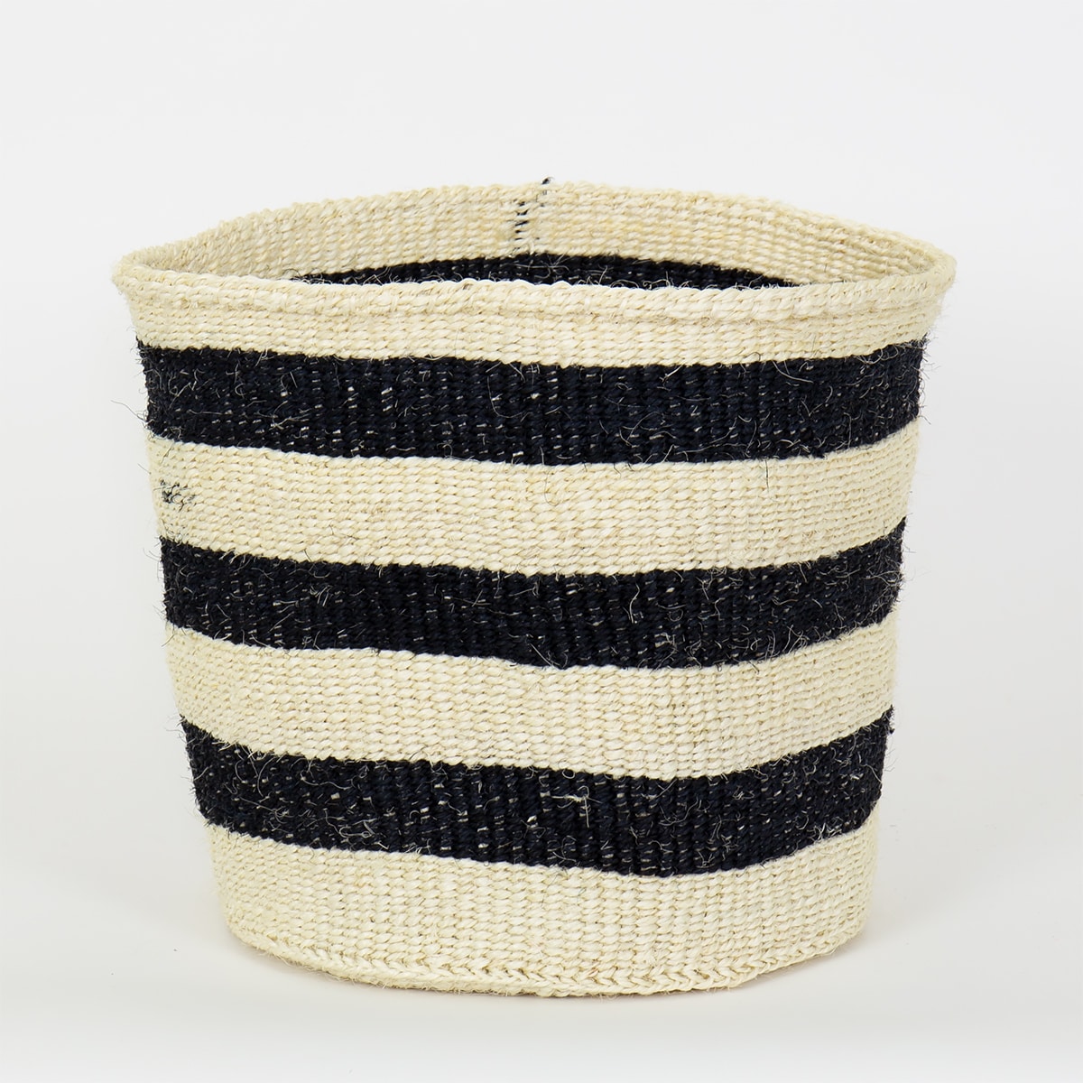 SISAL Basket blockstripe L, whi/black