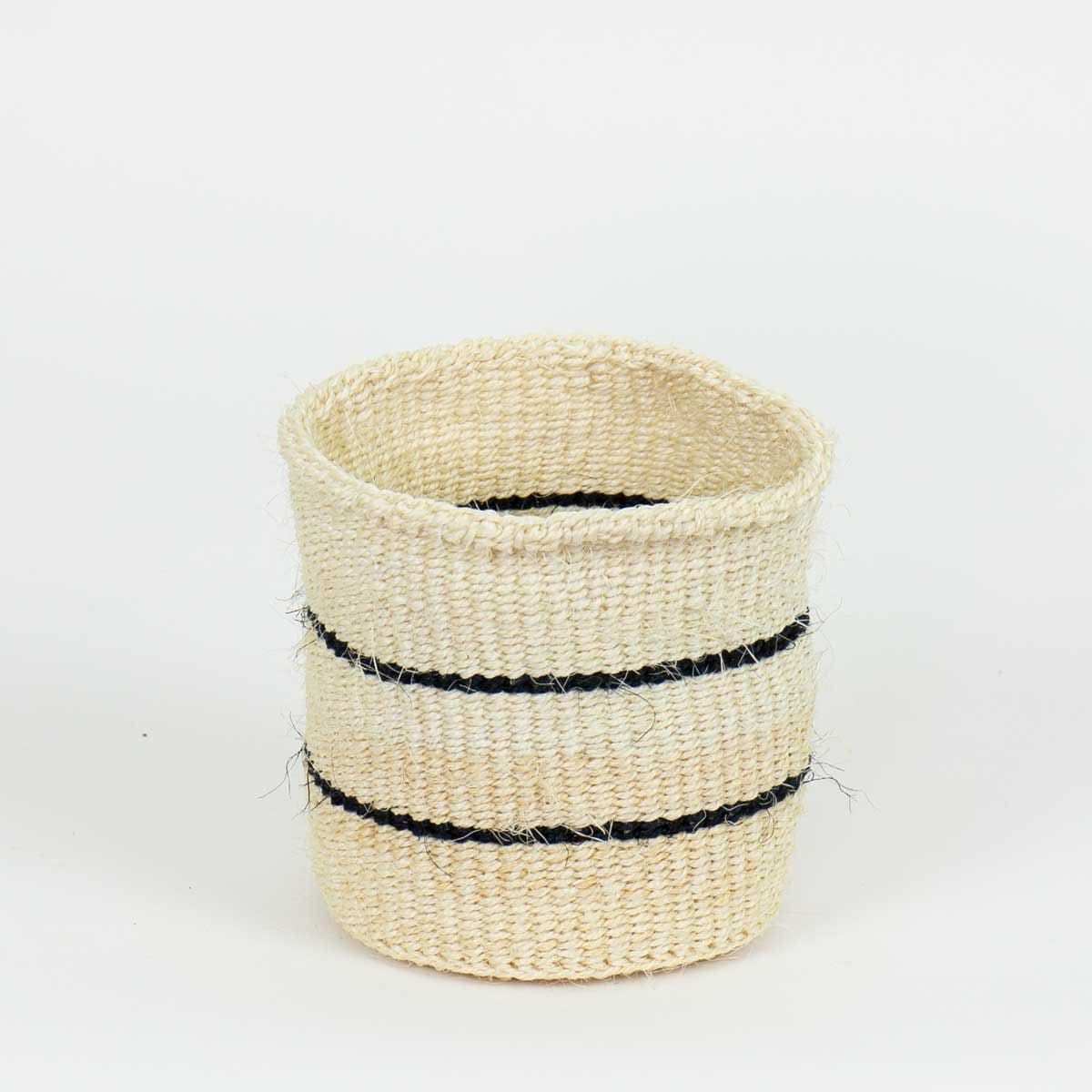 SISAL Basket thin-stripe-S, white/black