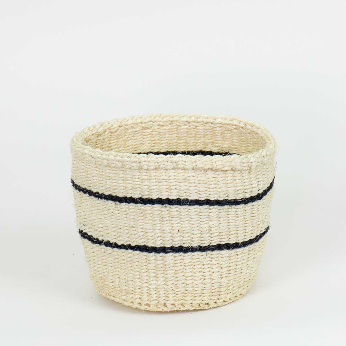 SISAL Basket thin-stripe-M, white/black