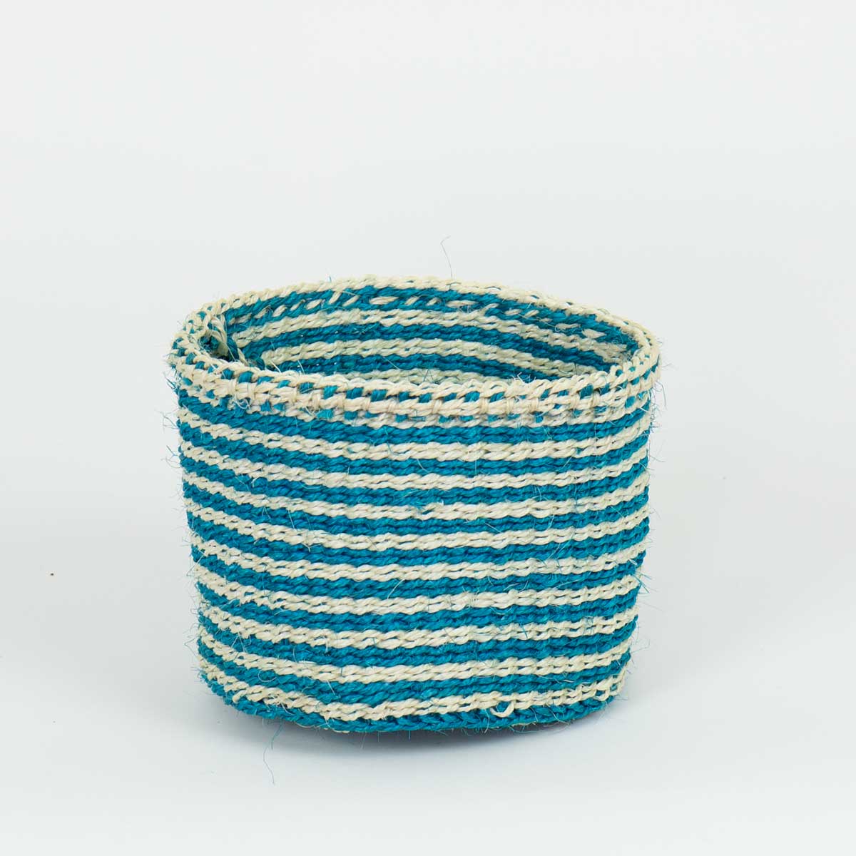 SISAL Basket S, white/turquoise