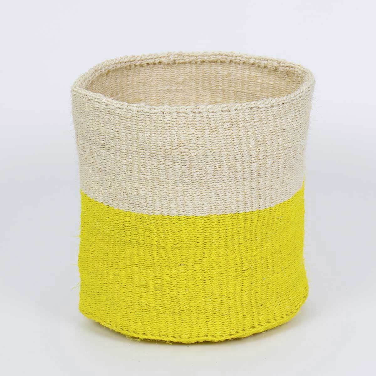 SISAL Basket L, white/yellow