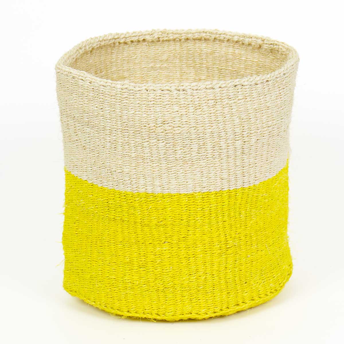 SISAL Basket L, white/yellow