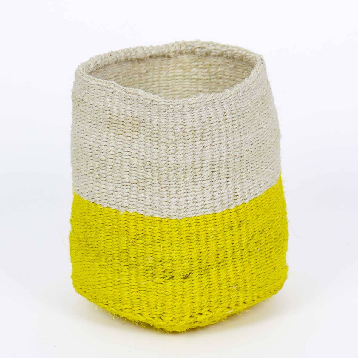 SISAL Basket M, white/yellow