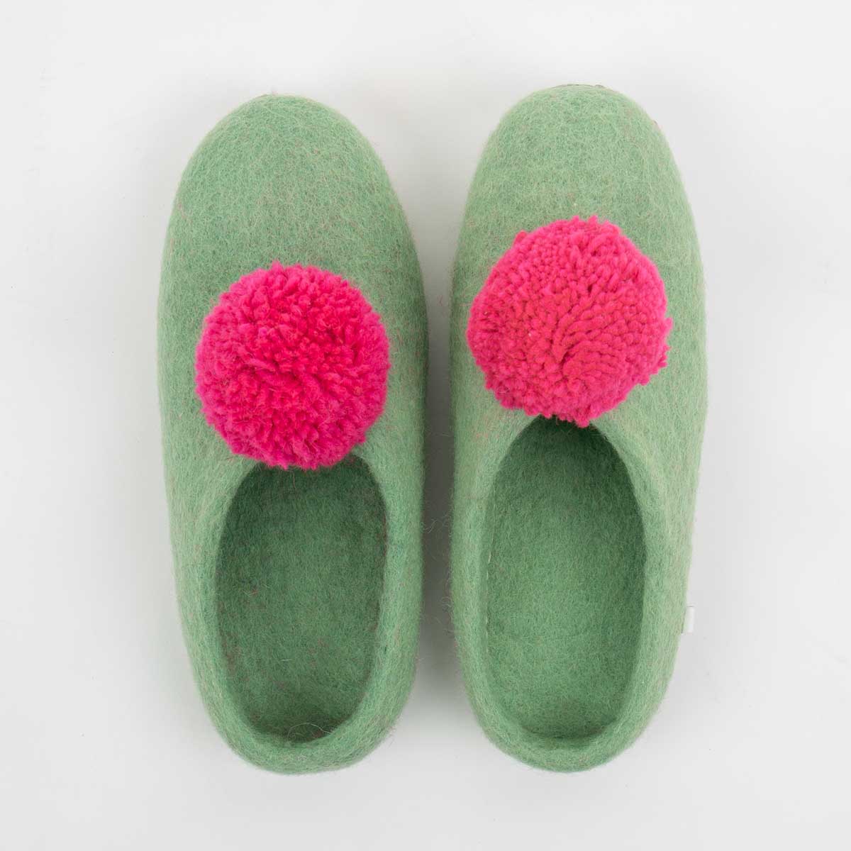 SLIP Slippers, green/pink