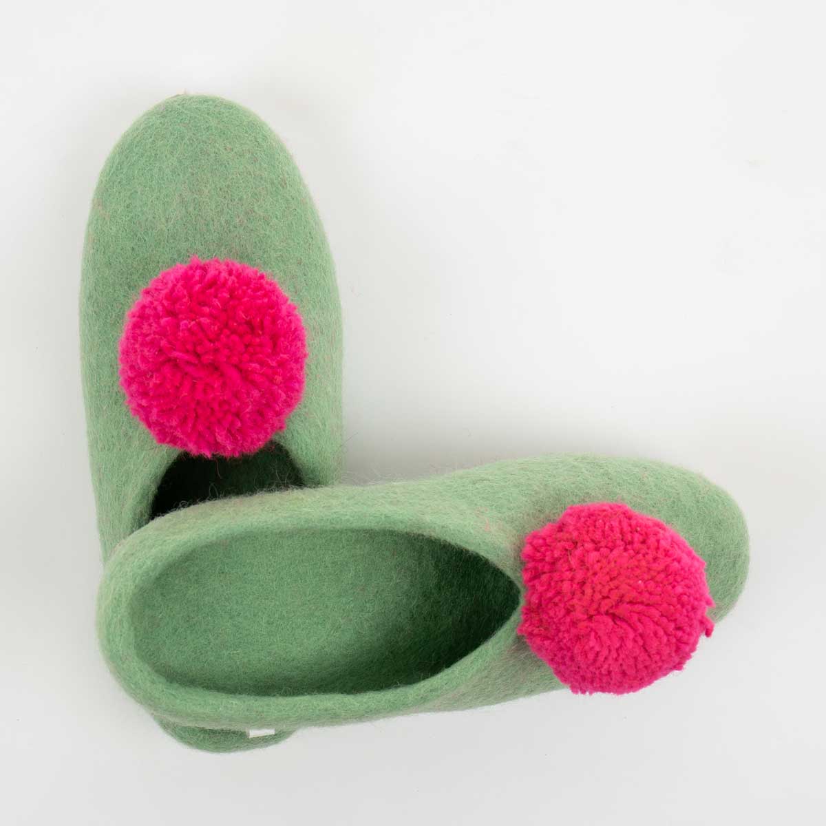 SLIP Slippers, green/pink