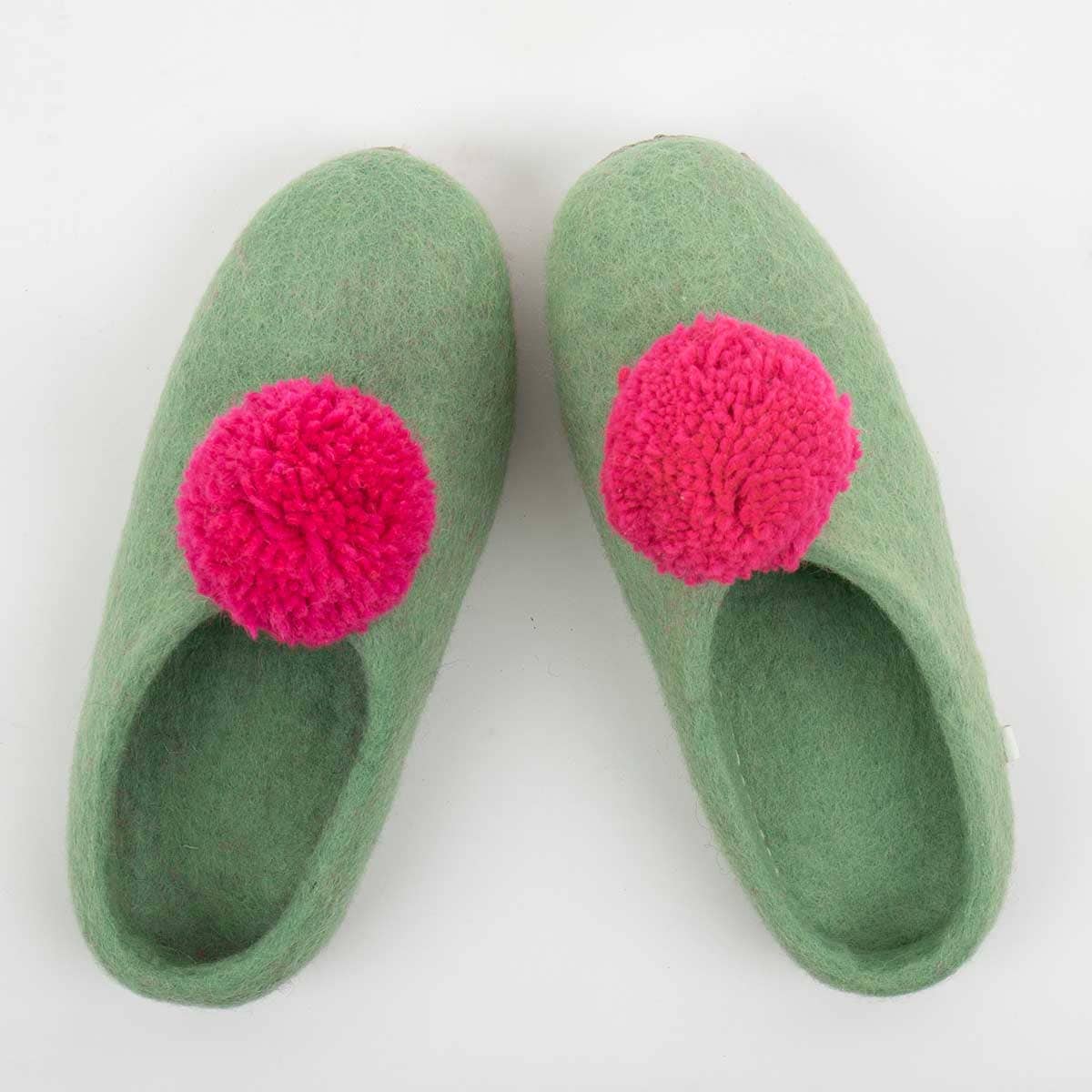 SLIP Slippers, green/pink