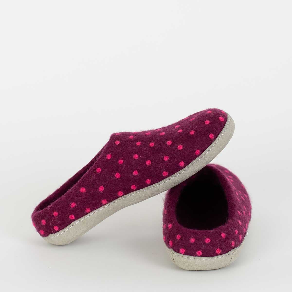 SLIP DOTTED Slippers, plum/pink