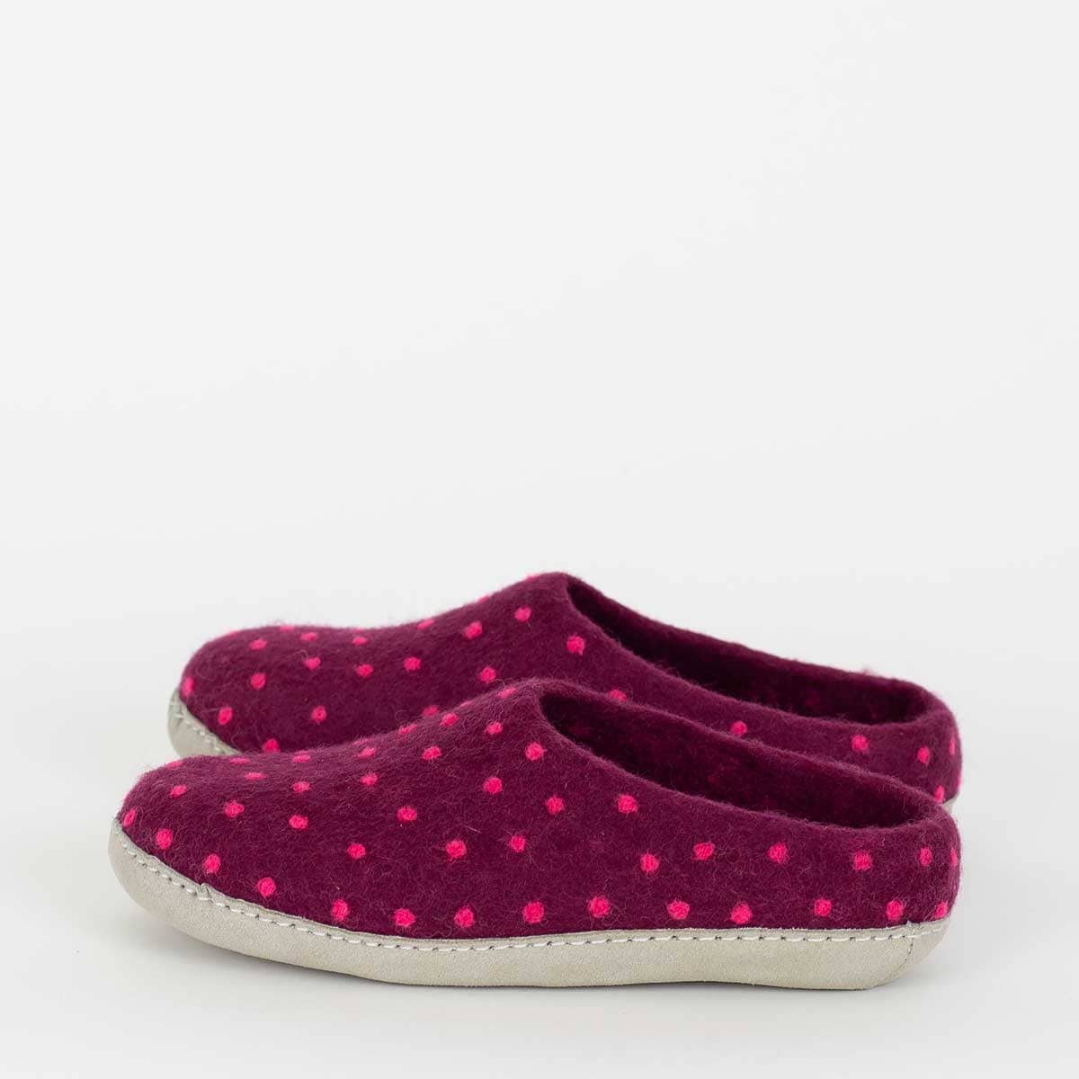 SLIP DOTTED Slippers, plum/pink