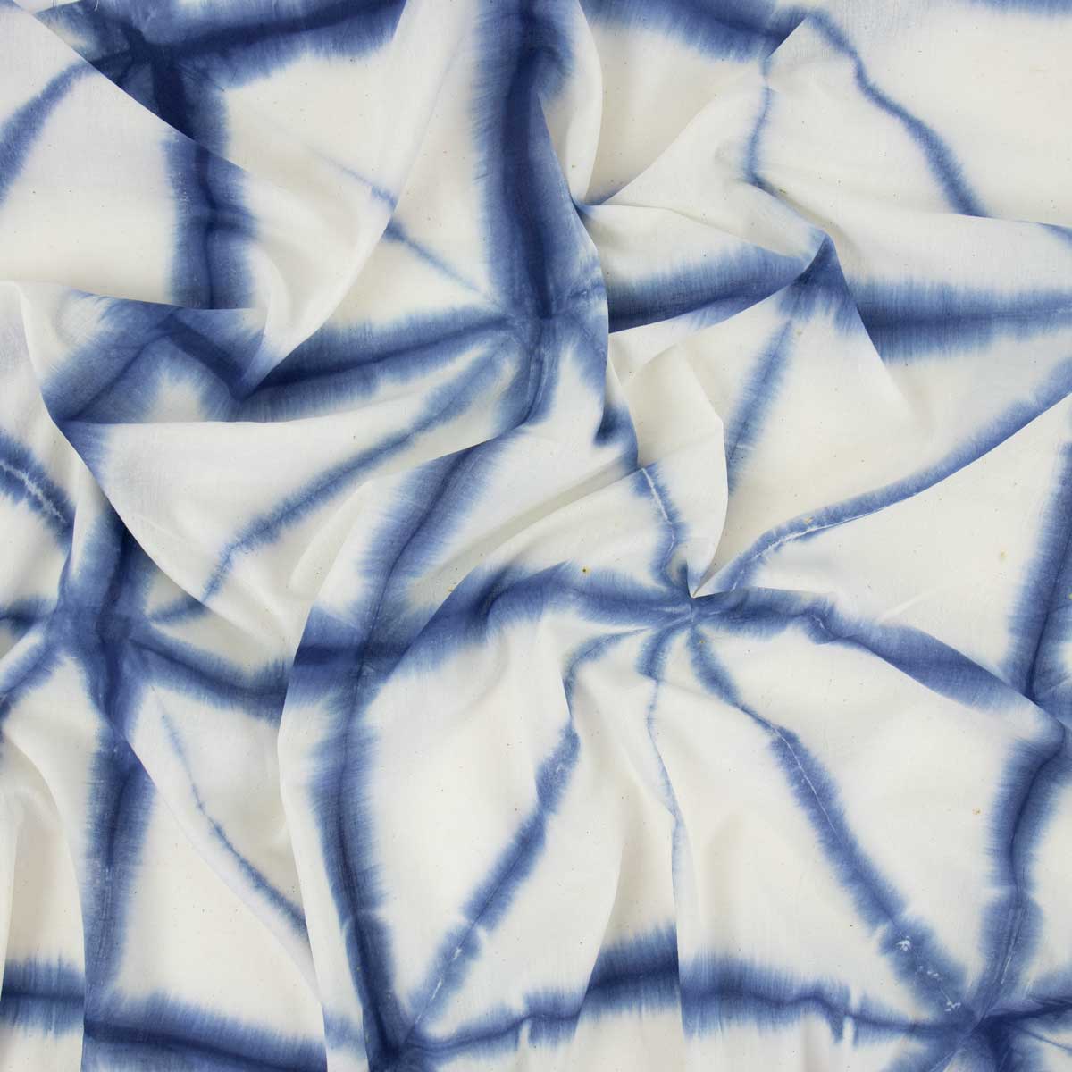 SMALL STAR BATIK Fabric, white/blue