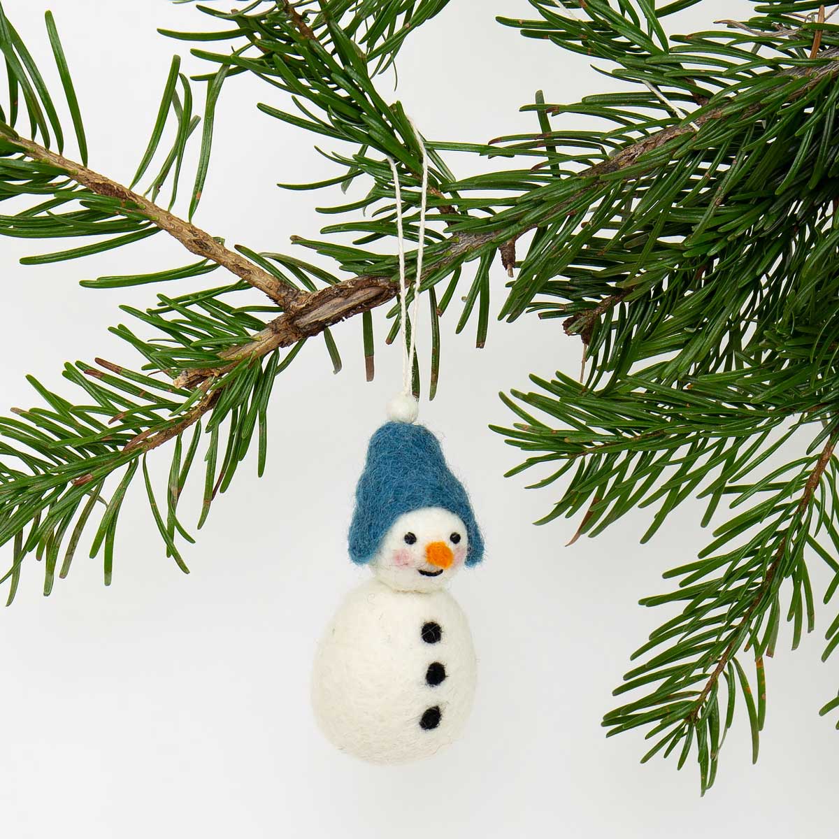 SNOMAN BLUE CAP Ornament