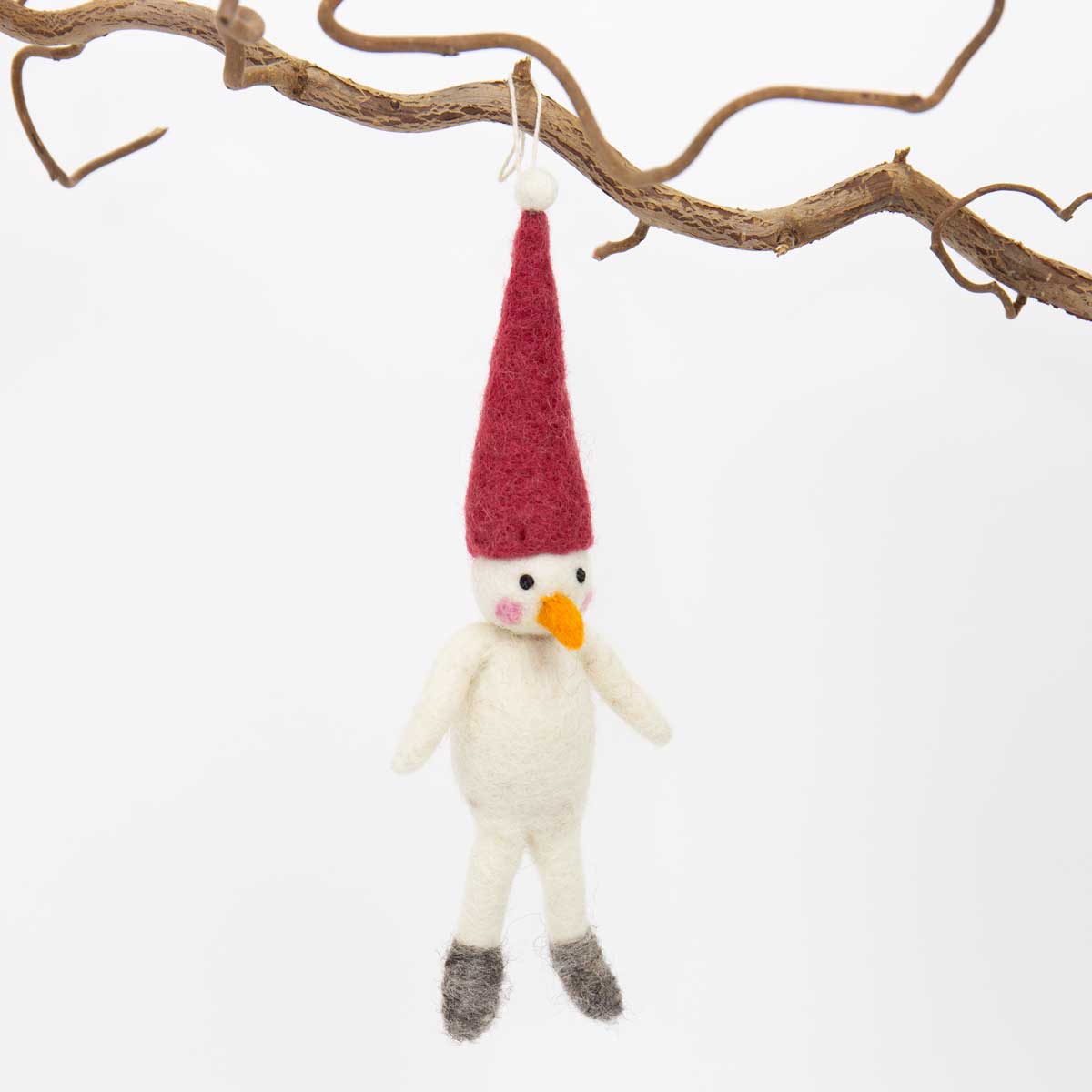 SNOWMAN W RED CAP Christmas ornament