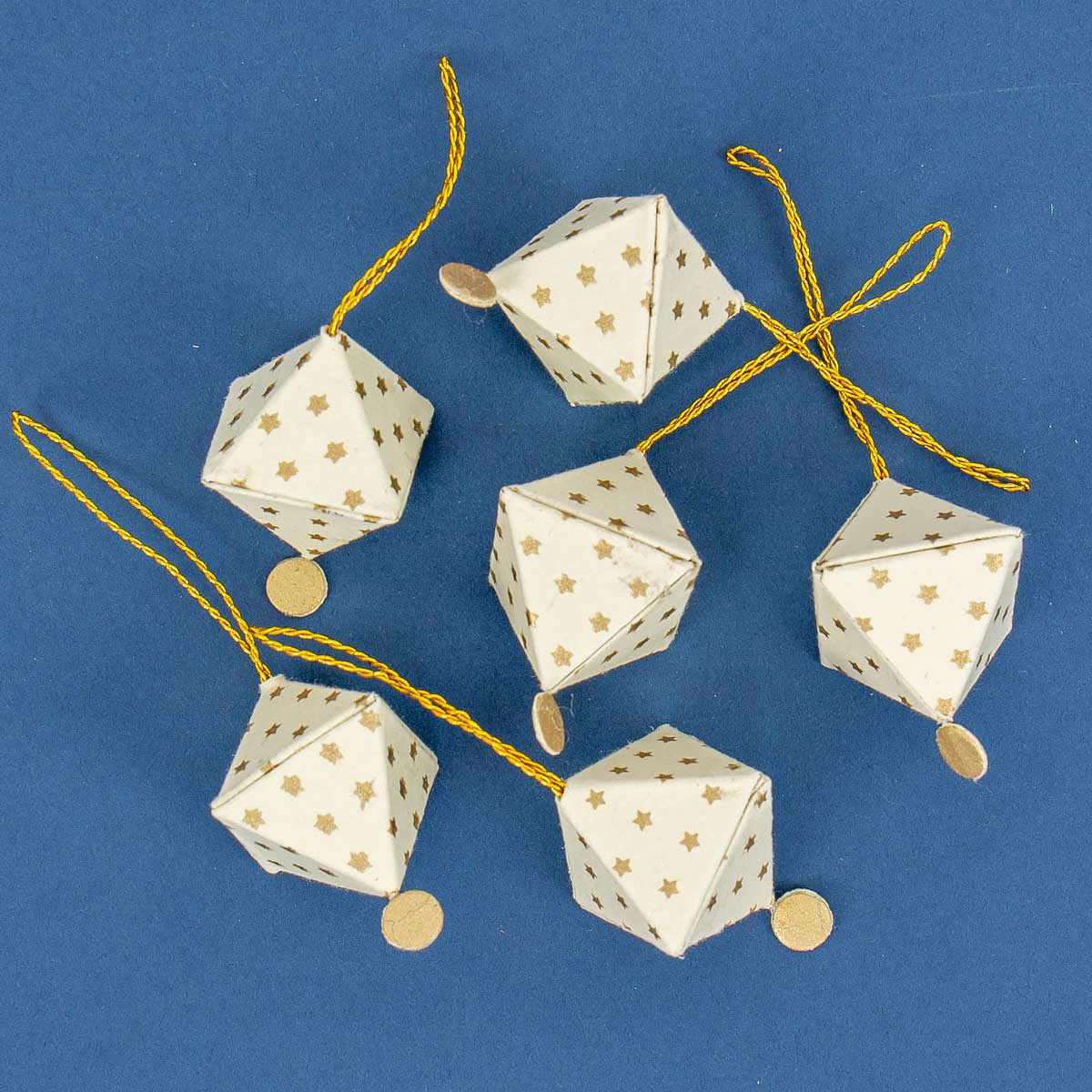 SPIRIT ROMB Christmas ornament 6-p, white/gold