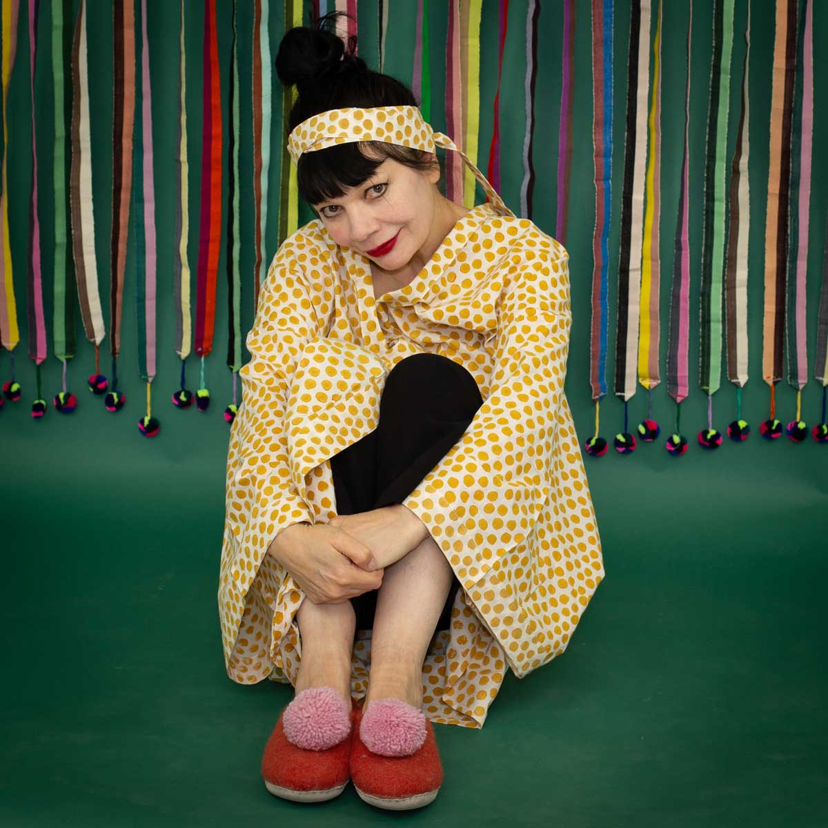 SPOT ON Kimono One size, gul/vit
