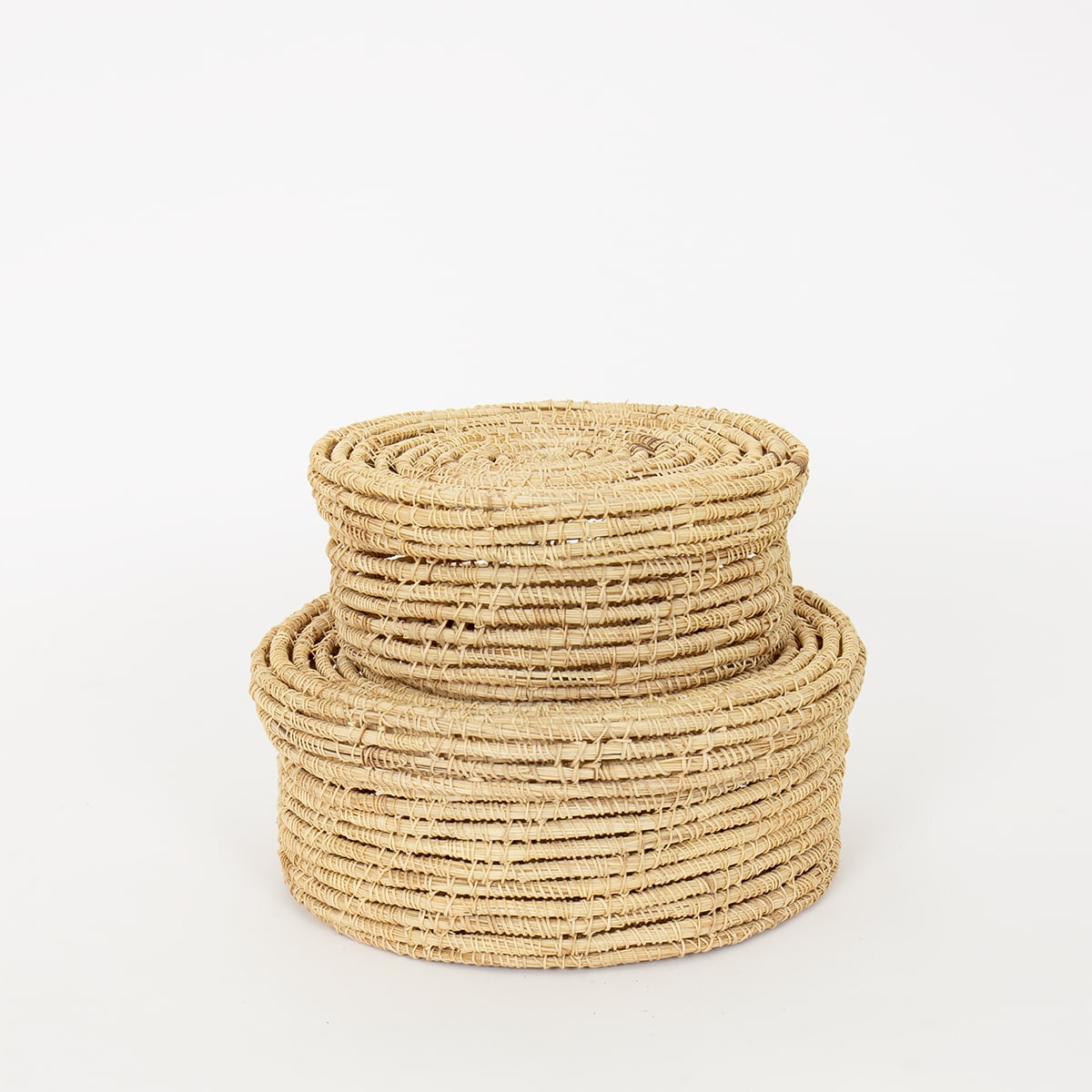 STRAW Basket with lid, S