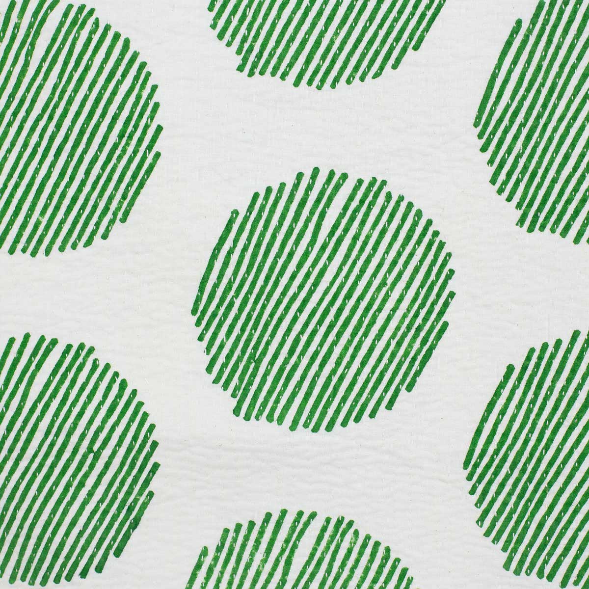 STRIPED BALL Överkast 160x270, offwhite/grön