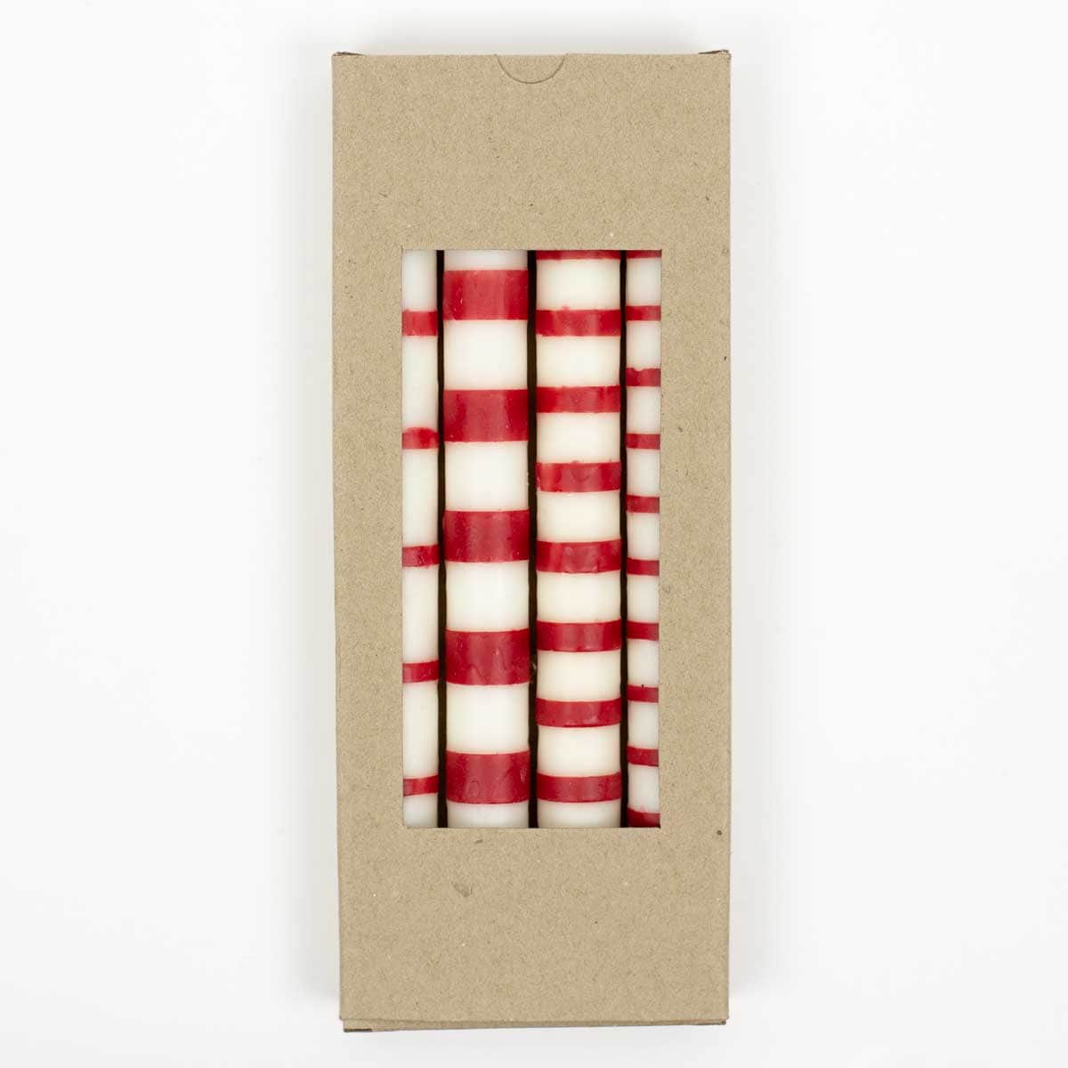 STRIPED Ljus 4-pack, vit/röd