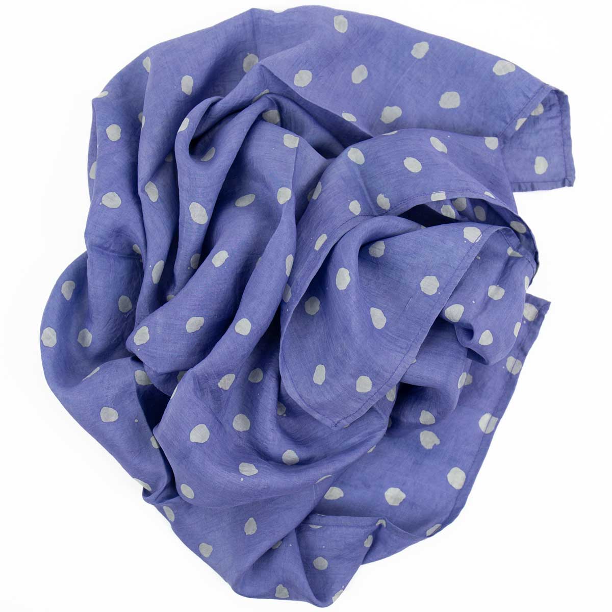 SPOT Silk scarf, blue/white