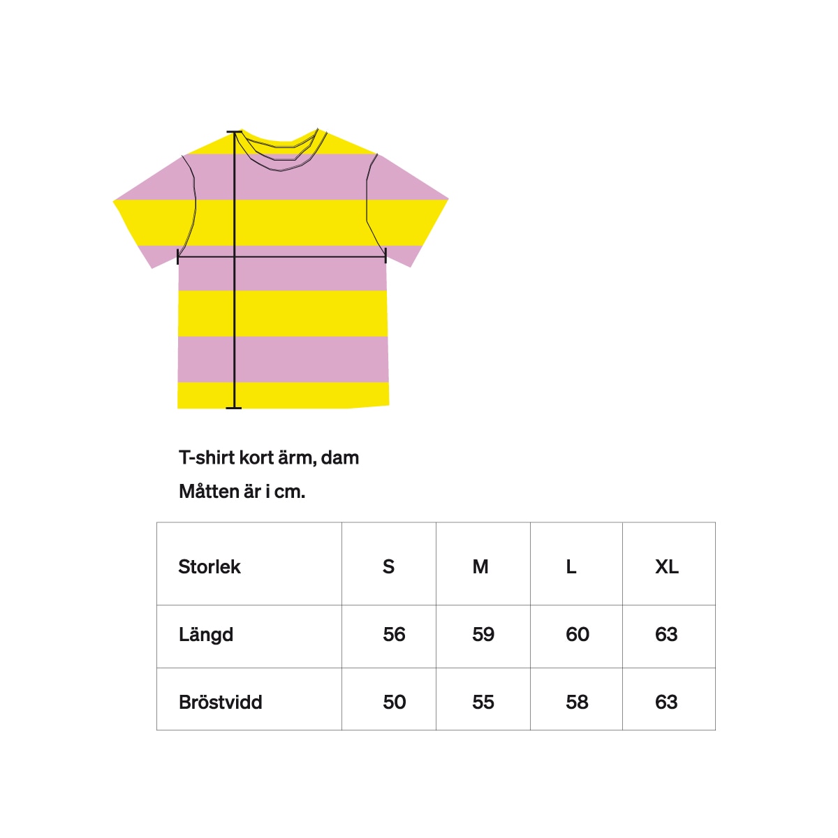 AWOC Woman T-shirt, short sleeve, yellow/lilac