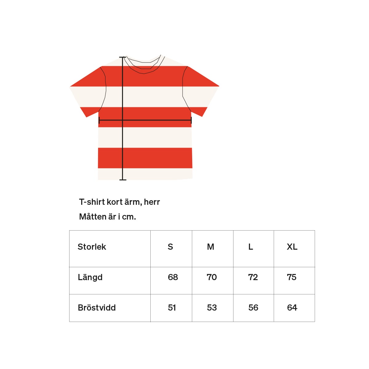 AWOC Men T-shirt, short sleeve, red/cremewhite