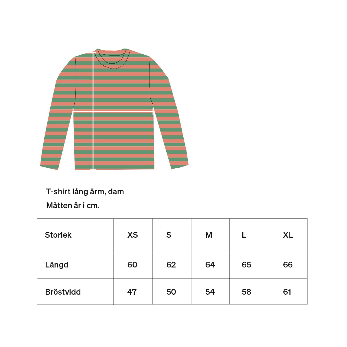 AWOC Woman T-shirt, long sleeve, green/apricot