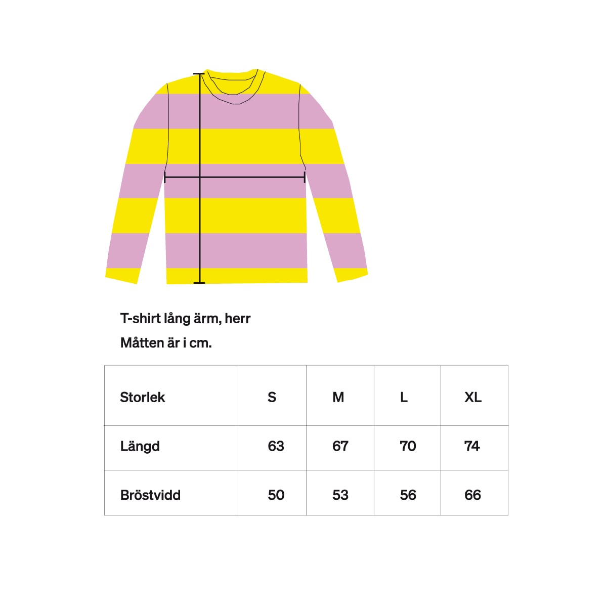 AWOC Men T-shirt, long sleeve, yellow/lilac