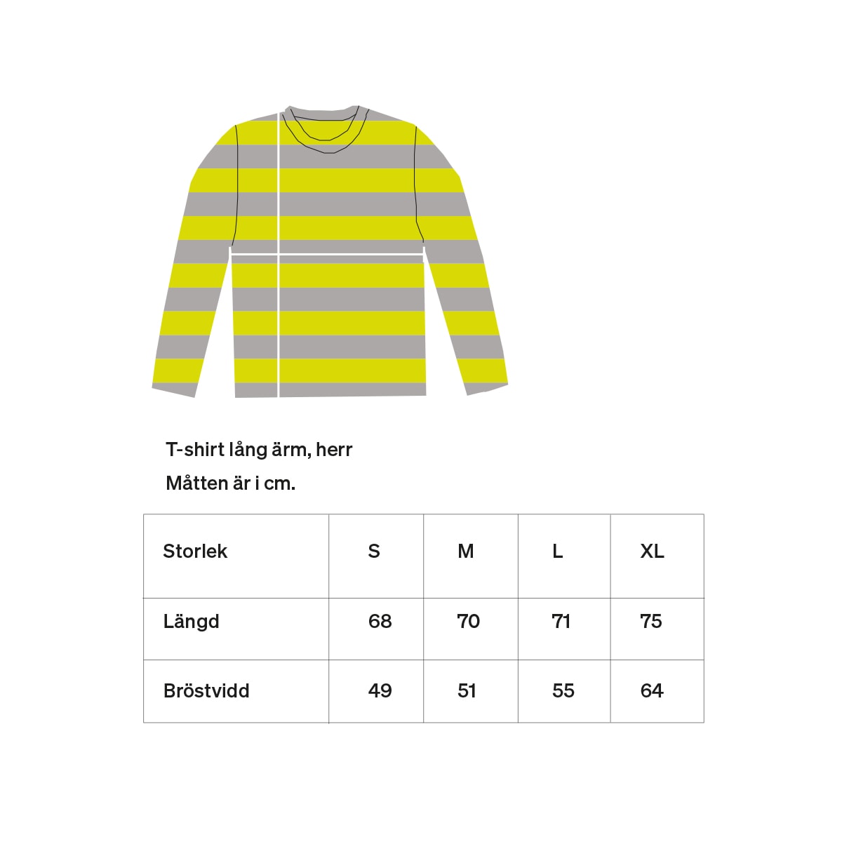 AWOC Men T-shirt, long sleeve, lime/grey