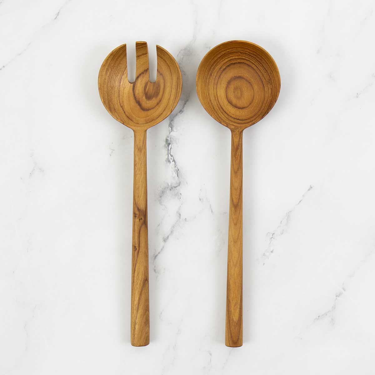 TEAK ROUND MINI Salladsbestick