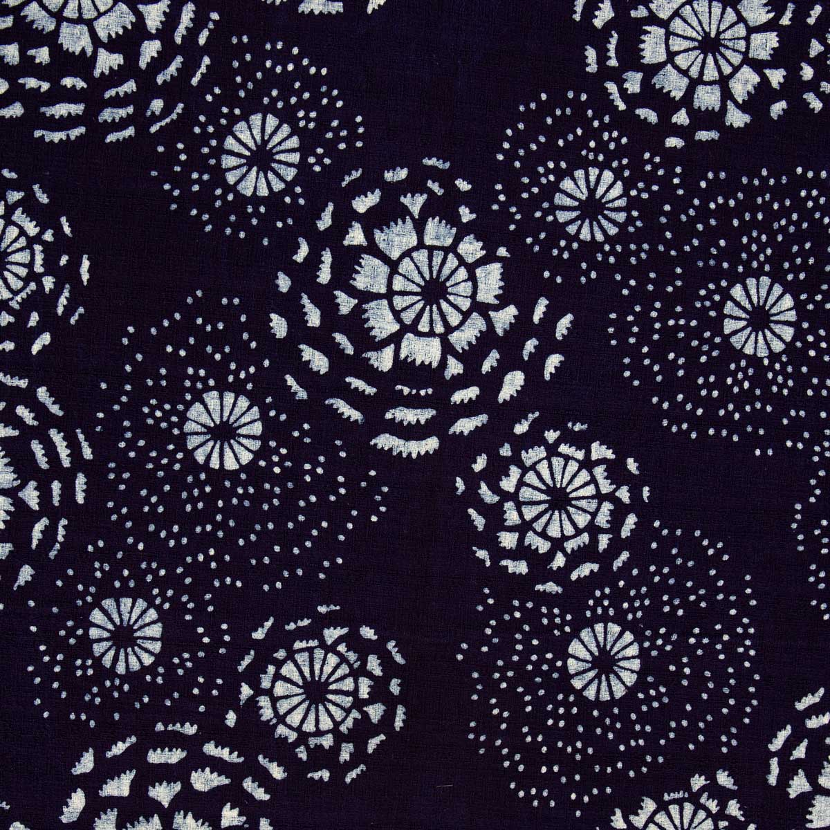 THAI BLOOM Fabric, blue/white