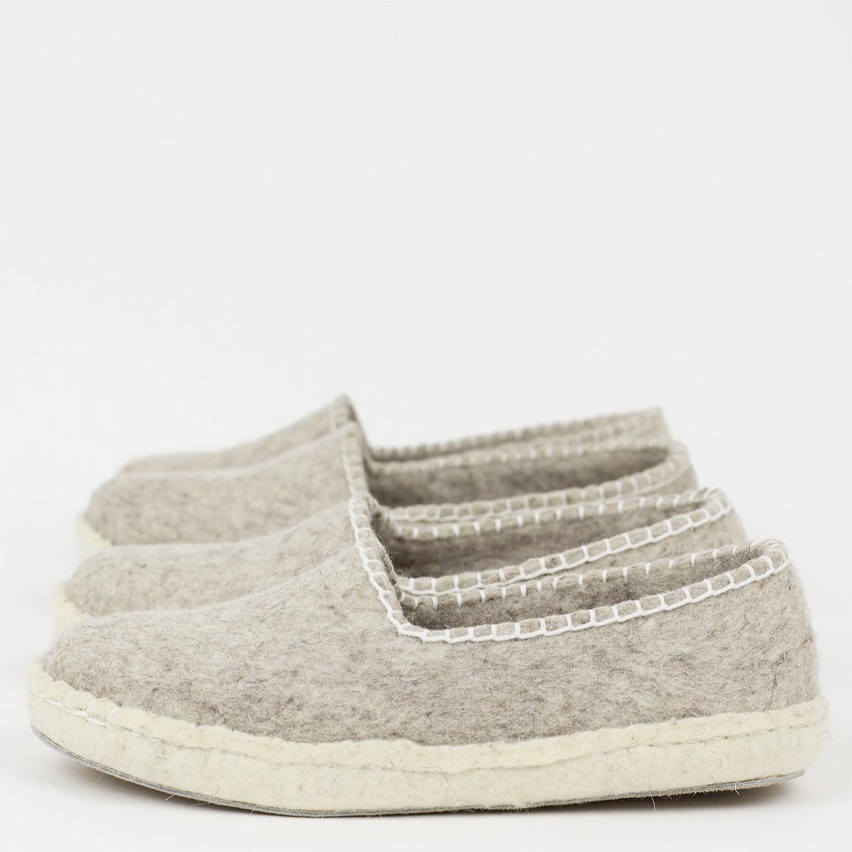 FELT Slippers, grey/white