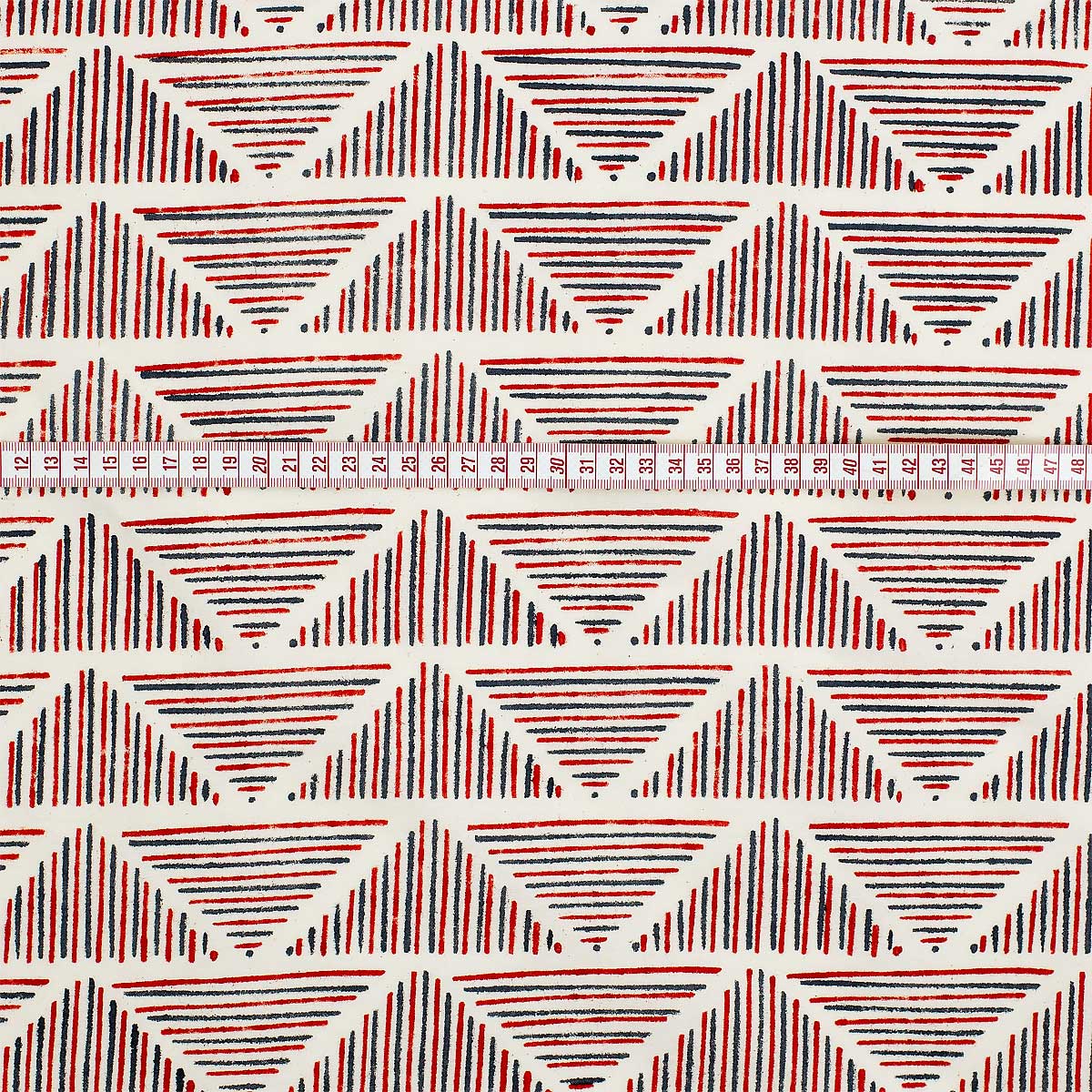 TRIANGULAR Fabric 114 cm, red/blue