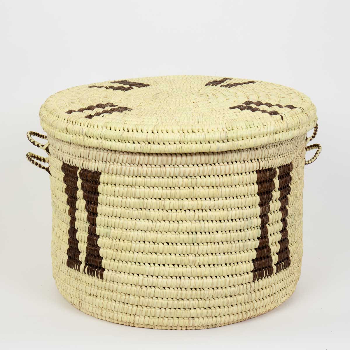 TURKANA Basket w lid, natural/brown