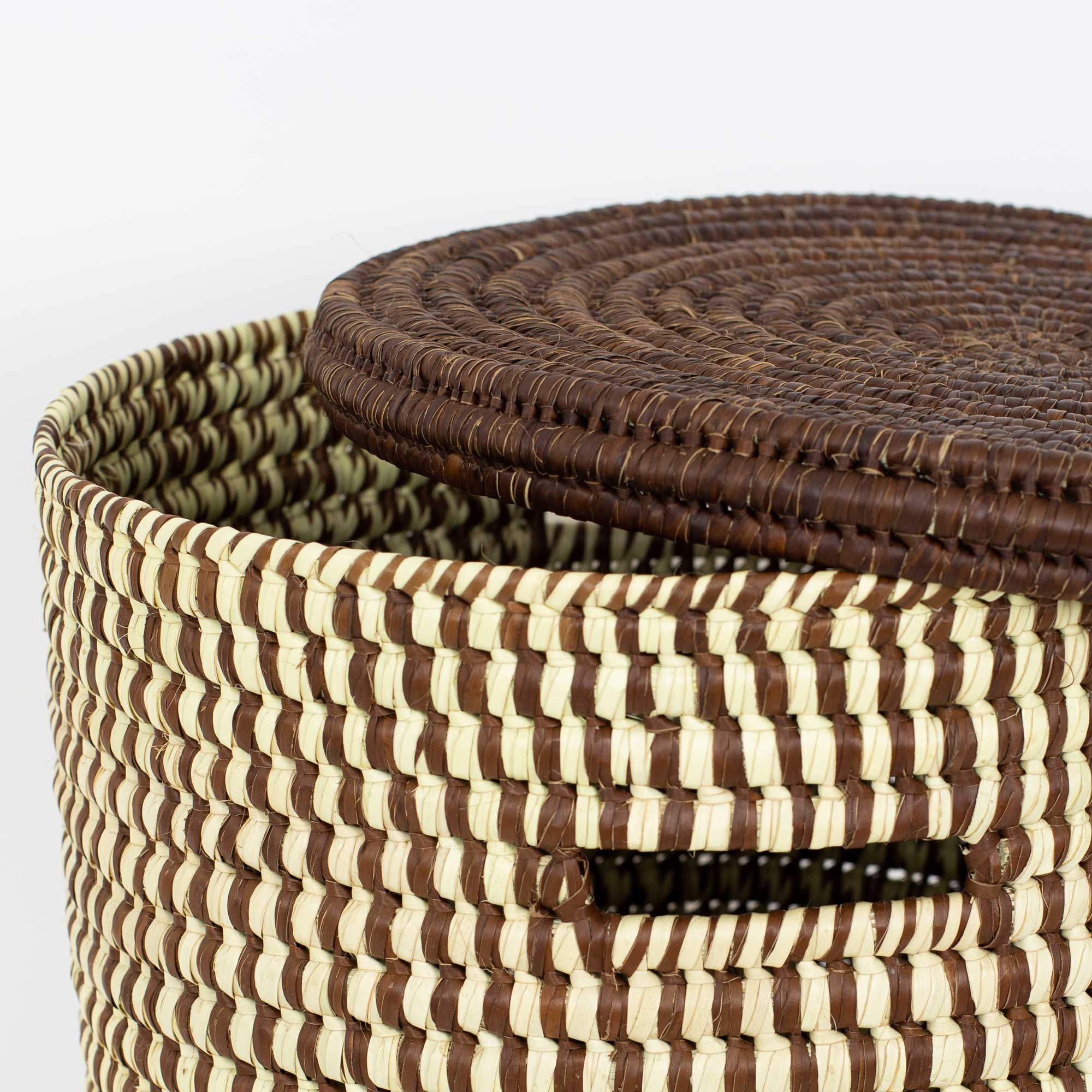 TURKANA Basket with lid L, brown/natural