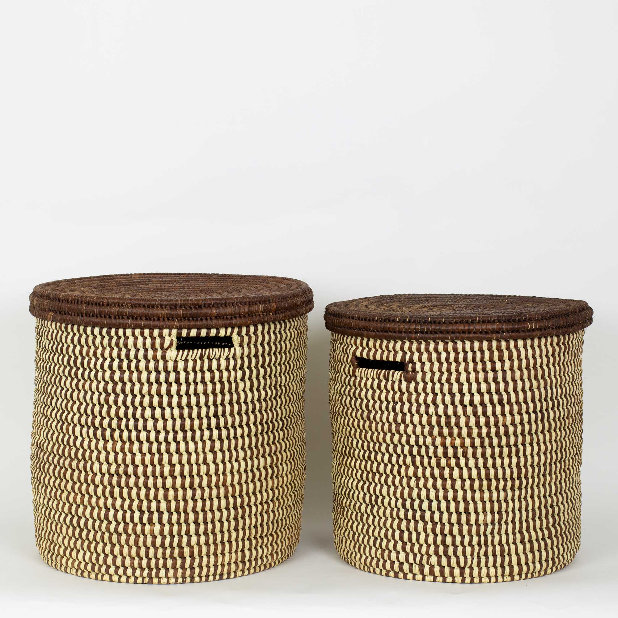TURKANA Basket with lid S, brown/natural
