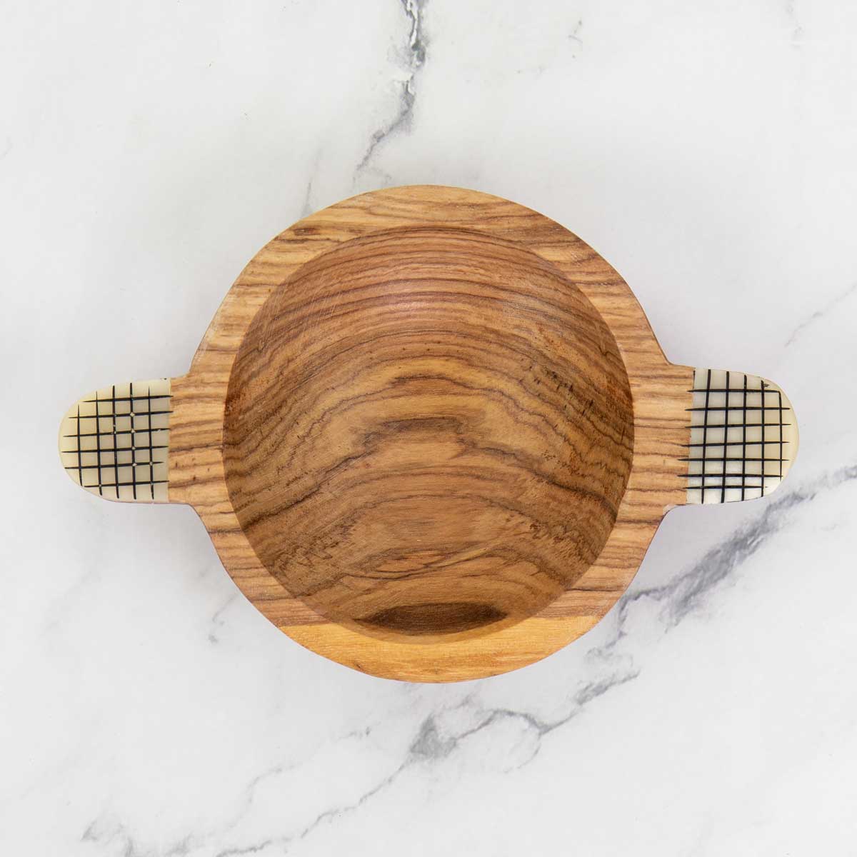 WOOD CHECK Skål med handtag