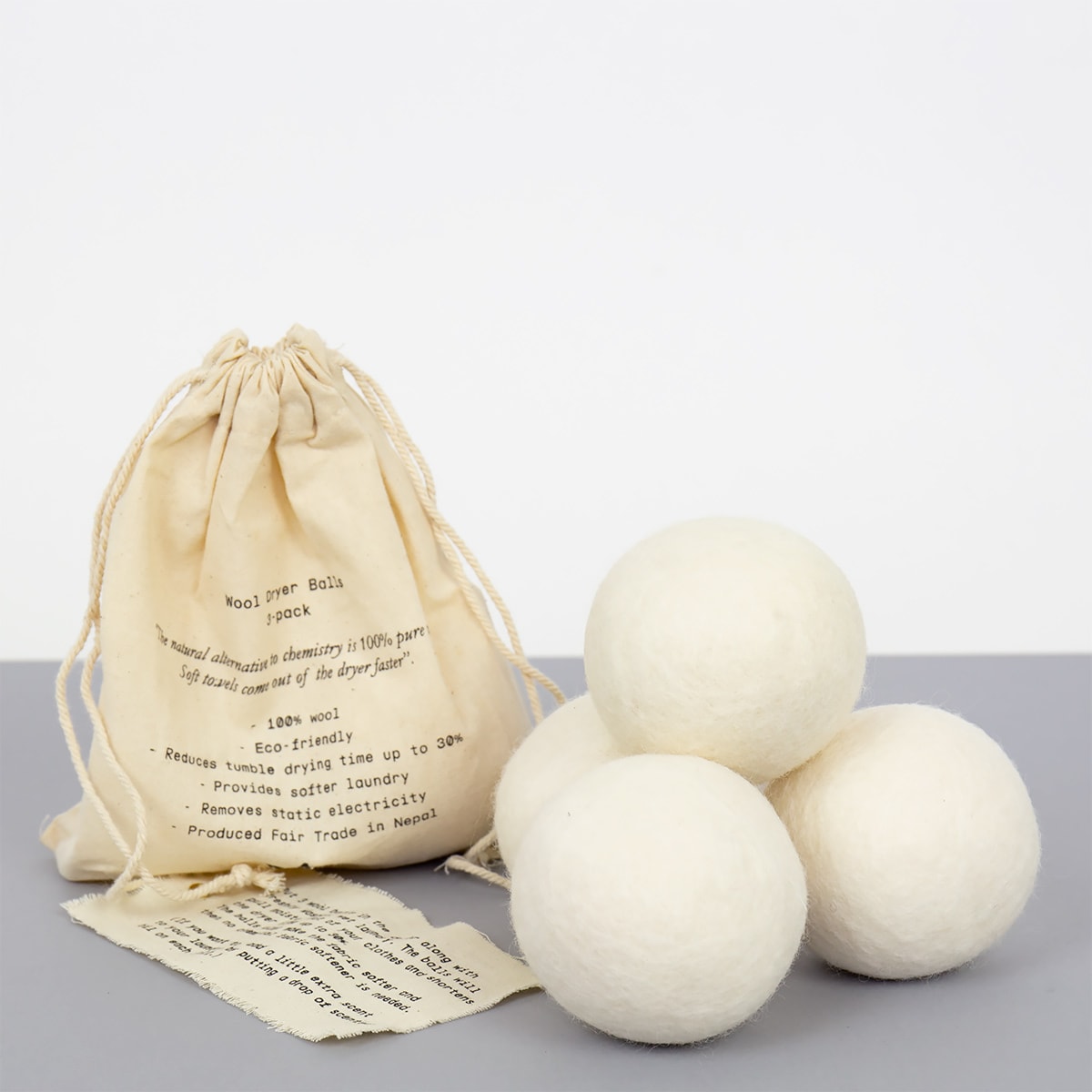 WOOL DRYER BALLS 4-pack